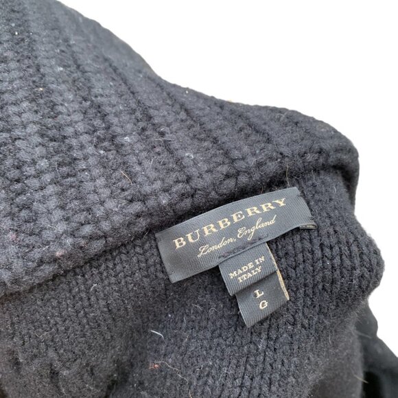 VINTAGE Cashmere Wool Quilted Burberry Jacket XL Black - Picture 9 of 10